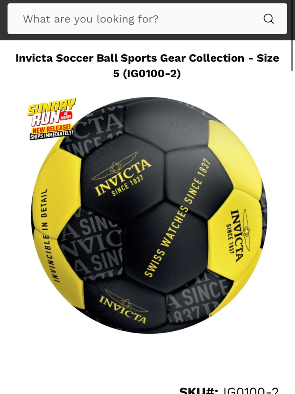 Invicta Soccer Ball Sports Gear Collection - Size 5 (IG0100-2)